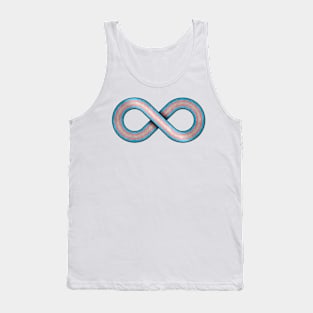 Large Infinity Vector Symbol Striped with Transgender Pride Flag Tank Top